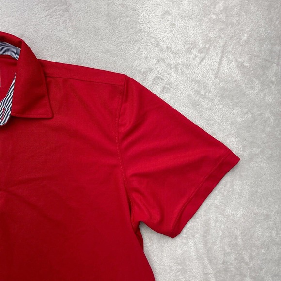 Chic Fil A Polo Shirt Mens Large Red Short Sleeves Work Uniform Team Style Oobe - Picture 5 of 10